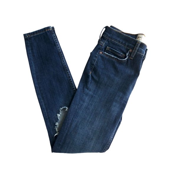 Free People Busted Knee Jeans Distressed Size 25 - Picture 5 of 10